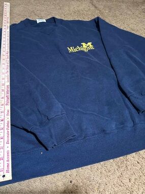 MICHI Navy Sweatshirt with Yellow Michigan Emblem